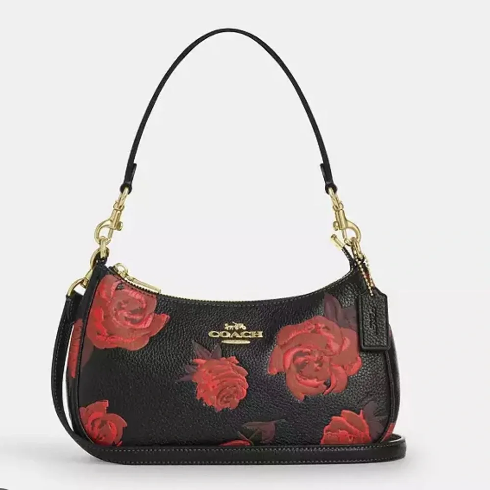 Coach Black and red Teri Shoulder and Crossbody Bag CCE28 NWT